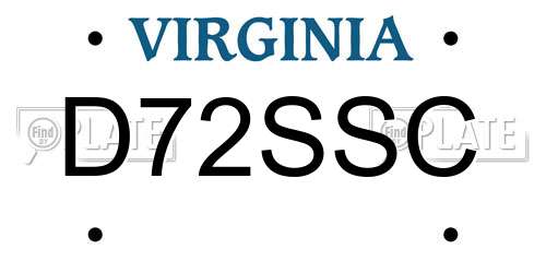 D72SSC Virginia License Plate