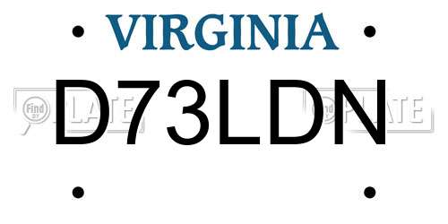 D73LDN Virginia License Plate