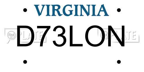 D73LON Virginia License Plate