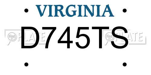 D745TS Virginia License Plate