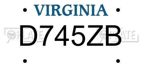 D745ZB Virginia License Plate