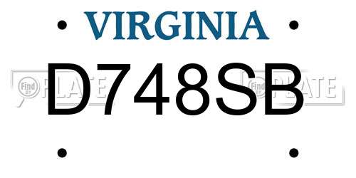 D748SB Virginia License Plate