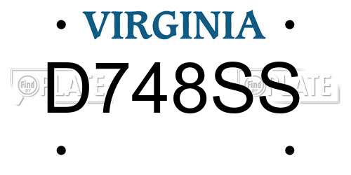 D748SS Virginia License Plate