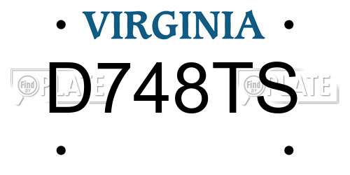 D748TS Virginia License Plate