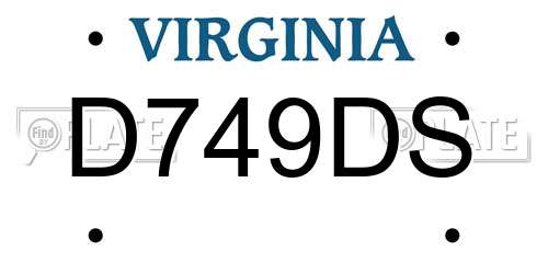 D749DS Virginia License Plate