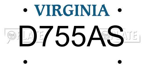 D755AS Virginia License Plate