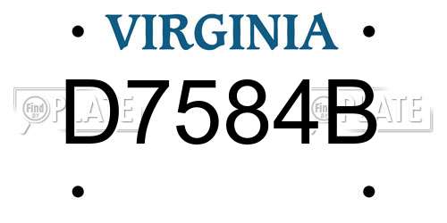 D7584B Virginia License Plate