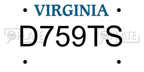 D759TS Virginia License Plate