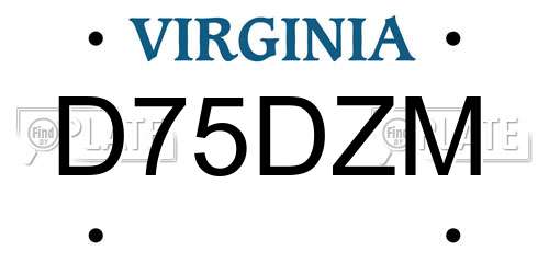 D75DZM Virginia License Plate
