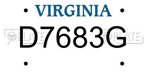 D7683G Virginia License Plate