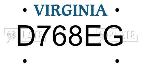 D768EG Virginia License Plate