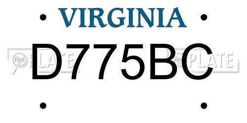 D775BC Virginia License Plate