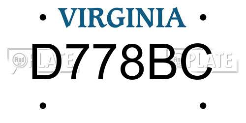 D778BC Virginia License Plate