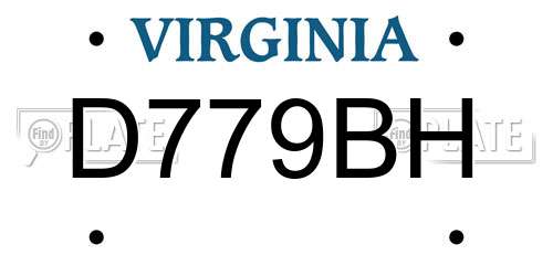 D779BH Virginia License Plate