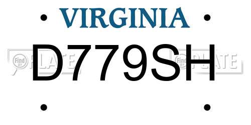 D779SH Virginia License Plate