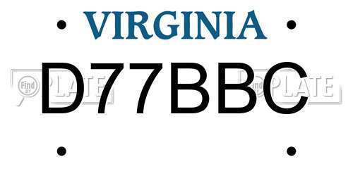 D77BBC Virginia License Plate