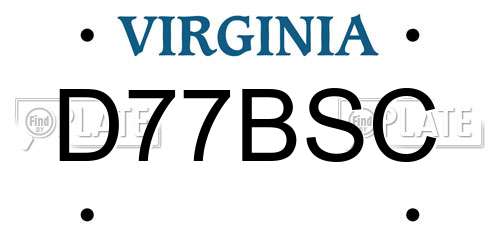 D77BSC Virginia License Plate