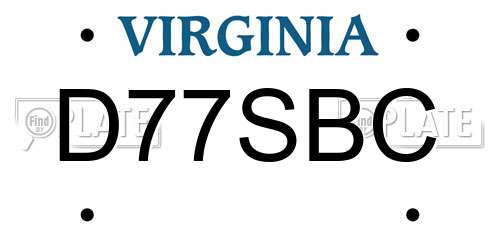 D77SBC Virginia License Plate