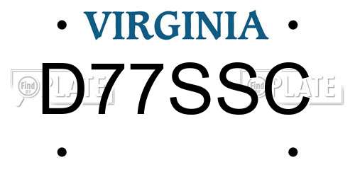 D77SSC Virginia License Plate
