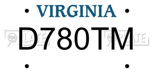D780TM Virginia License Plate