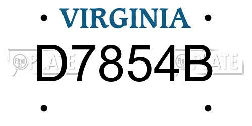 D7854B Virginia License Plate