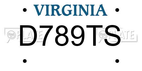 D789TS Virginia License Plate