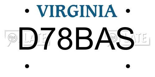 D78BAS Virginia License Plate