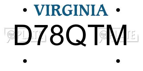 D78QTM Virginia License Plate