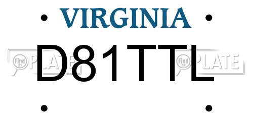 D81TTL Virginia License Plate