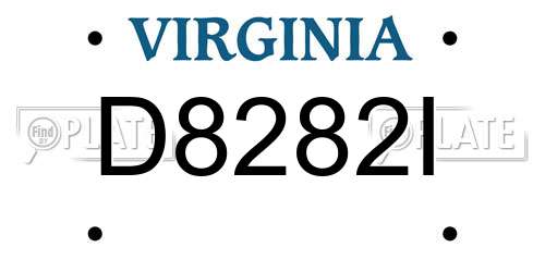 D8282I Virginia License Plate