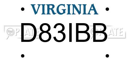 D83IBB Virginia License Plate