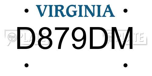 D879DM Virginia License Plate