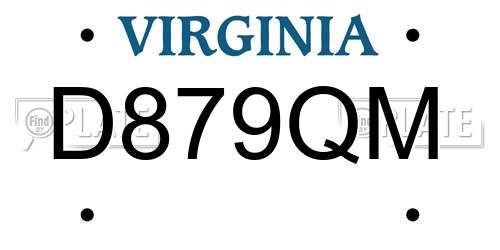 D879QM Virginia License Plate