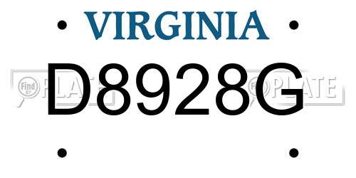 D8928G Virginia License Plate