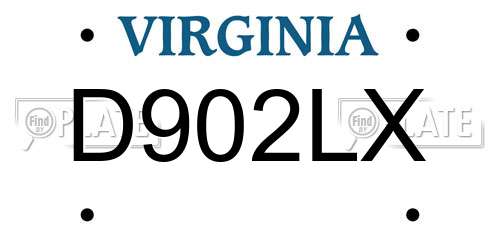 D902LX Virginia License Plate