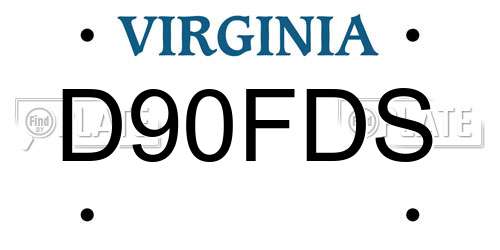 D90FDS Virginia License Plate
