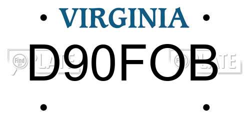 D90FOB Virginia License Plate