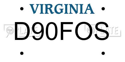 D90FOS Virginia License Plate