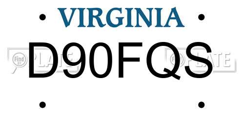 D90FQS Virginia License Plate