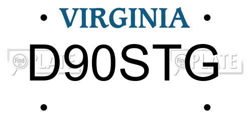 D90STG Virginia License Plate