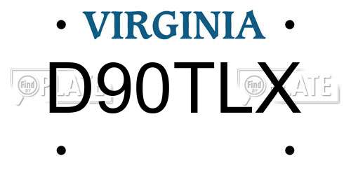 D90TLX Virginia License Plate
