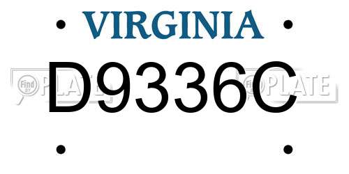 D9336C Virginia License Plate