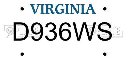 D936WS Virginia License Plate