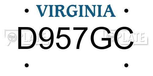 D957GC Virginia License Plate