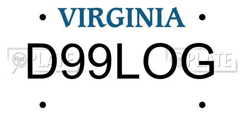 D99LOG Virginia License Plate