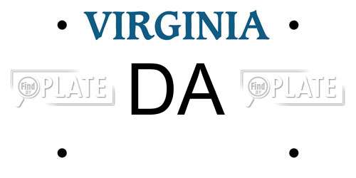 DA Virginia License Plate