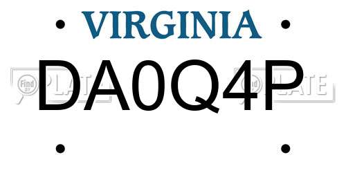DA0Q4P Virginia License Plate