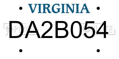 DA2B054 Virginia License Plate