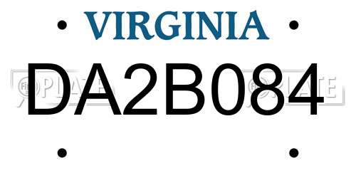 DA2B084 Virginia License Plate
