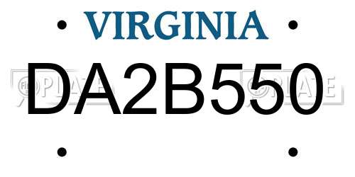 DA2B550 Virginia License Plate
